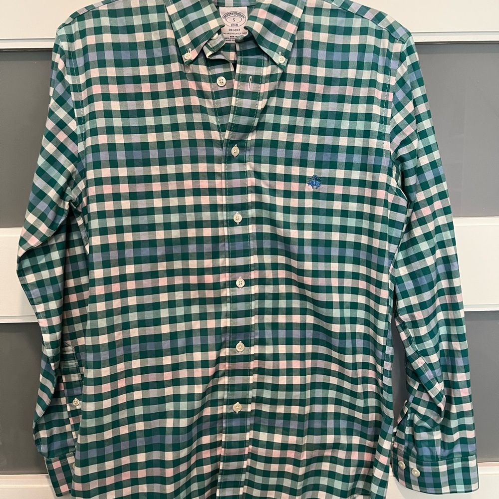 Brooks Brothers Regent Green Pink and Blue Shirt